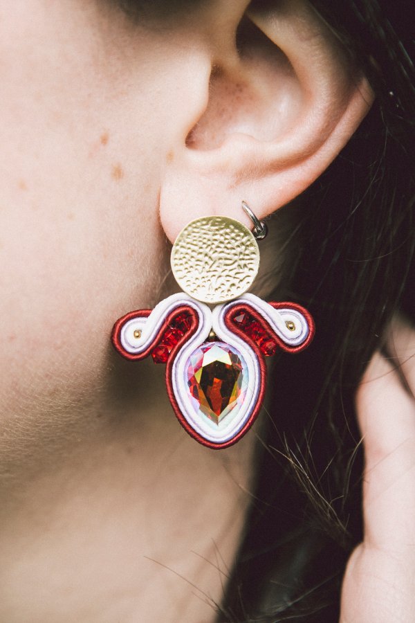 Pendientes soutache Qordatta Montedidio magenta