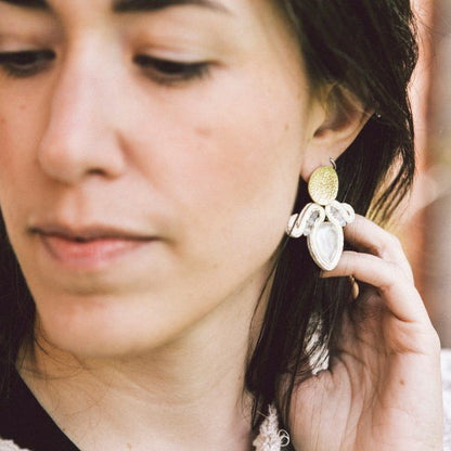 Pendientes soutache Qordatta Montedidio blanco