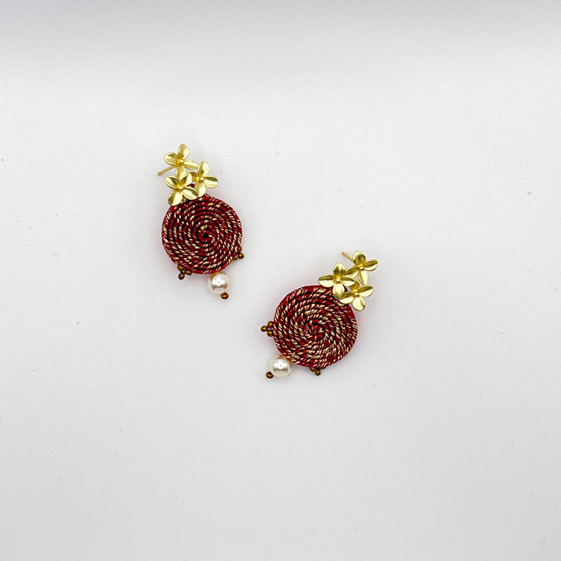pendientes douro granate dorado qordatta