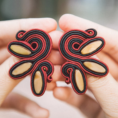 pendientes florencia granate y café qordatta