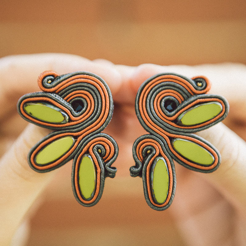 pendientes florencia verde pistacho qordatta