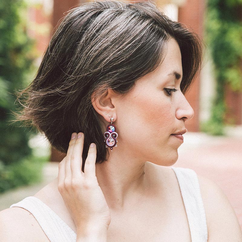 pendientes parís magenta qordatta