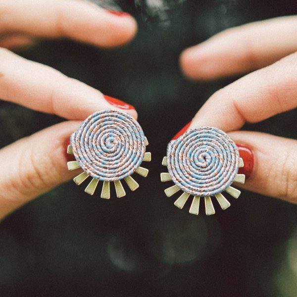Pendientes soutache Cuzco azul tormenta
